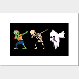 Dabbing Halloween Creatures Posters and Art